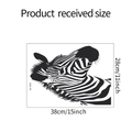 Detailed dimension guide for 38x28cm black and white zebra window sticker art - 28x38cm (fun-f205 uv)