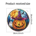 Detailed view of Halloween static window sticker with pumpkin and ghost design in 38cm size - Ghost Pumpkin Style (fun-f199) / 38x38cm