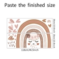 Detailed size chart showing Morandi rainbow and cute animal wall stickers measuring 118cm width - Rainbow Alpaca Style (fun-L053)