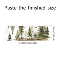 Dimensioni dell'adesivo murale foresta acquerello con pini che misura 118cm per 39cm - 39x118cm (fun-L078)
