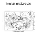 Detailed dimensions of minimalist black and white floral wall stickers for home decor - 39*118CM*2PCS