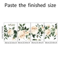 Especificaciones de tamaño detalladas para vinilos decorativos de rosas champán en cuatro paneles - Estilo Flor de Rosa Champaña (fun-L066)