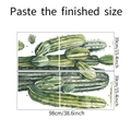 Detailed size specifications for watercolor green cactus wall stickers in sets - Cactus Pattern (fun-L081)