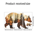 Detail view of cartoon forest bear silhouette wall stickers with full size dimensions - 39x70cm 3-Sheet Set (fun-L016)