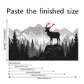 Maattabel voor Scandinavische eland muurstickers met 130cm hoogte en 228cm breedte detail - Noorse Bosberg Eland Stijl (fun-L046乳白)