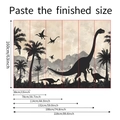Dimensioni dettagliate per murale silhouette dinosauro con altezza di 160 cm - Bianco Latte (fun-L041) / Assemblaggio Foglio Singolo 38cmx160cm