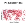 Detailed size chart showing 60x30cm layout for pink cherry blossom wall decals - Sakura Style (fun-W009)