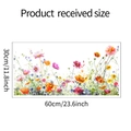 Detail-Maßangabe für florale Fensteraufkleber mit bunten Sonnenblumen für die Glasdeko - Aquarell Blumen Stil (fun-W011) / 30cmx60cm