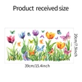 Detail showing tulip and butterfly window sticker dimensions 39cm by 20cm - Painted Tulip Butterfly Style (fun-W008)