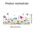 Detailed dimension guide for watercolor wildflower wall sticker measuring 39cm by 20cm - Watercolor Floral Style (fun-W012)
