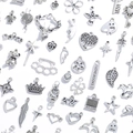 Assorted vintage silver alloy charms for DIY jewelry making in various mixed designs - Antique Silver