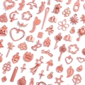 Mixed DIY jewelry charms in rose gold finish with heart and star shapes - 20 Pieces/Pack (70x50mm) / Rose Gold