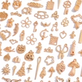 Assorted collection of 100 light gold alloy charms in various shapes for DIY jewelry making - 20 Pieces/Pack (70x50mm) / KC Gold