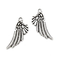 Zinc alloy retro angel wing pendants in vintage silver finish for DIY jewelry crafts - Antique Silver / 29*11mm / 1.4g