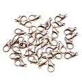 Bulk antique bronze zinc alloy lobster claw clasps for DIY jewelry making and necklace crafts - Red Bronze