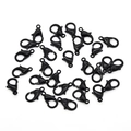 Bulk set of black zinc alloy lobster clasps for DIY necklace and jewelry making - Swimming Black