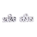 Colgantes vintage de aleación de zinc plateado año 2026 para creación de joyas DIY - Plata Antigua-2026