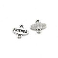 Charm connecteur Friends en alliage de zinc argenté vintage avec double trous pour bijoux - Argent Antique FRIENDS