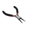 Detail showing professional round nose jewelry pliers with ergonomic black and red handles - Round Nose Style