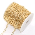 Golden metal paperclip link chain spool for DIY jewelry and accessory making - 14*6mm Per Link / KC Gold