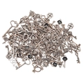 Detailed macro view of assorted antique bronze mixed metal keys for DIY jewelry making - 50g Pack / Antique Red Copper