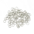 Anellini aperti in metallo argento per creazione gioielli fai-da-te e collane - 0.7*4mm / Bianco K/Argento