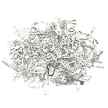Detailed close-up of mixed silver vintage alloy keys with heart and LOVE motifs - Antique Silver