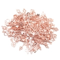 Detailed macro view of rose gold vintage alloy key charms with intricate love heart patterns - 50g Pack / Rose Gold