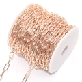 Rose gold paperclip chain link on a white spool for DIY jewelry and accessories - 14*6mm Per Link / Rose Gold