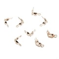 Detailed view of silver and gold metal crimp beads for DIY jewelry making chains - Rose Gold [200 Pieces/pack]