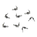Detailed view of gunmetal jewelry fold-over cord ends and knot covers for DIY assembly - Gun-style Black [200 Pieces/pack]