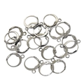 Lot de crochets d'oreilles dormeuses argentés pour création de bijoux DIY et composants ronds - Métal canon