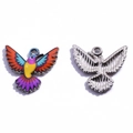 Colgante de colibrí DIY de aleación con esmalte de colores y reverso de plata texturizada - Forma de colibrí estilo 3