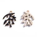 Pendentif branche de corail doré avec émail noir pour colliers de bijoux DIY - 21*15mm/0.92g / Or KC - Noir