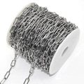 Polished silver stainless steel rectangular link chain roll for DIY jewelry - 14*6mm Per Link / Gunmetal