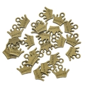 Vintage bronze alloy crown charms with princess engraving for DIY handmade jewelry - Antique Bronze Color / 13*11mm / 0.7g
