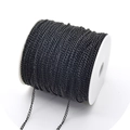 3x4mm black iron DIY jewelry extension chain on a white plastic spool - Swimming Black