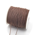 Catena a maglia in rame rosso per creazione di gioielli fai-da-te su bobina bianca - Diametro del filo 0,6 / 3*2mm per maglia / Rame antico