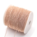 Catena di estensione in ferro oro rosa per gioielli fai da te su rocchetto, 3x4mm - Diametro del filo 0,6 / 3*2mm per maglia / Oro rosa