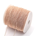 Spool of rose gold plated iron metal chain for DIY jewelry making accessories - 0.6 Wire Diameter / 3*2mm per Link / Rose Gold