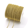 Golden iron chain DIY jewelry link on white spool for necklace and bracelet making - 0.6 Wire Diameter / 3*2mm per Link / Antique Gold