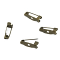 Pack of four bronze DIY safety pin brooch bases with holes for jewelry making projects - Bronze