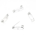 Macro detail of silver safety pin base for DIY jewelry brooches in sets of four - 15mm (50 Pieces/Pack) / Silver