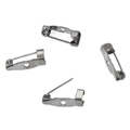 Macro view of four gunmetal safety pin brooch backs for DIY jewelry and garment making - Gun Black