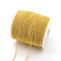 3x4mm gold plated iron cable chain on spool for DIY jewelry making and necklace crafting - Imitation Gold