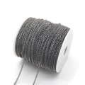 DIY jewelry 3x4mm iron cross chain in gunmetal finish on a white plastic spool - Gunmetal