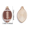 Ciondolo da rugby in smalto marrone per creazione di gioielli DIY 2,5cm x 1,4cm - Stile Forma Football Marrone (A7-481) / 25 x 14mm