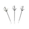 Three-piece set of silver alloy sword pendants for DIY jewelry and bookmarks - Western Saber (Style 3) / 85x23mm / Antique Silver