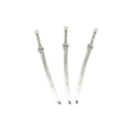 Set of 3 antique silver alloy samurai sword pendants for DIY jewelry and bookmarks - Katana Style (Style 1) / 107x10mm / Antique Silver