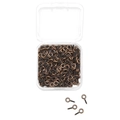 Antique bronze screw eye pins for jewelry making in a transparent storage box - 300pcs / Antique Red Copper